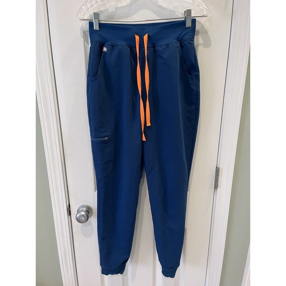 FIGS Technical High Waisted Zamora Cargo Jogger Deep Reef Size S W22SW2012 Nurse
